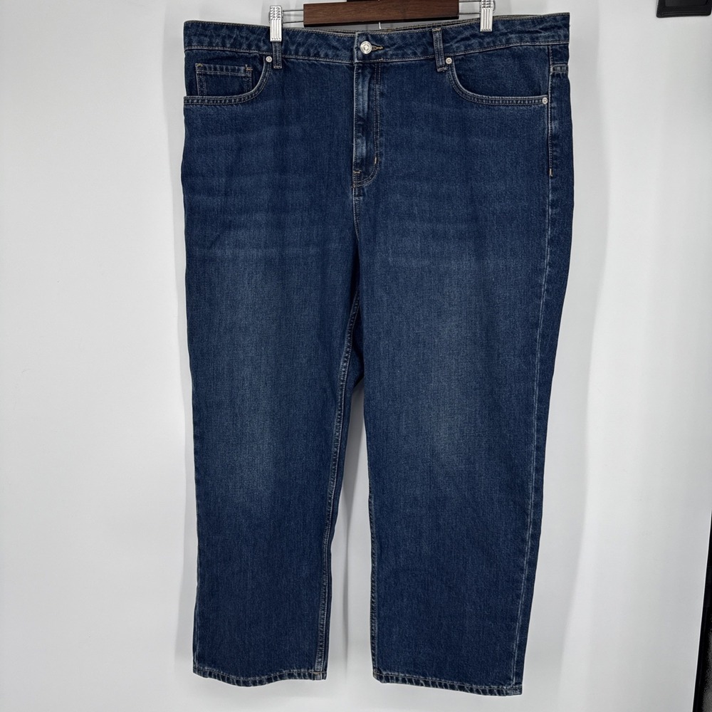 Mango MNG Blanca Straight Leg Jeans Blue Denim Medium Wash Size 18 Bohemian